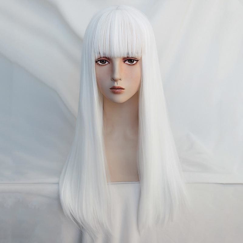 White Harajuku Gothic Girl Long Wig MK236 - mkkawaiishop