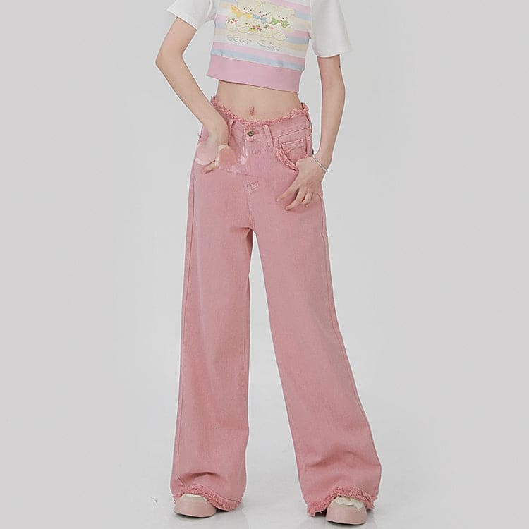 Y2K Style Baggy Long Pink Pants ON621